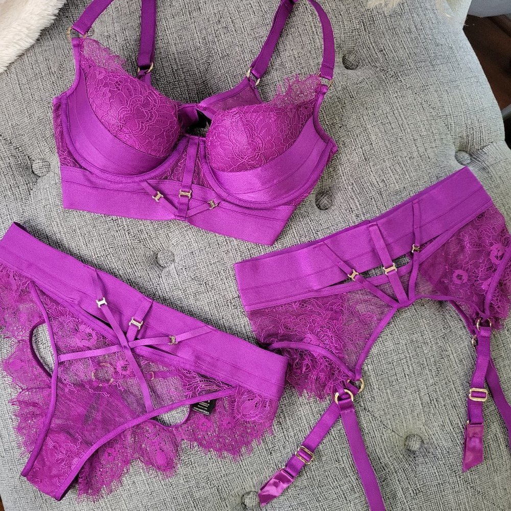 4 Piece Honey Birdette COLLECTORS SET  Belinda Orchid Size Small 32DD